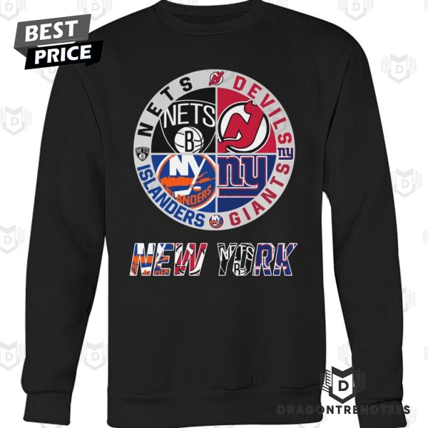 Brooklyn Nets x New York Islanders x New York Giants x New Jersey Devils Unisex T-Shirt