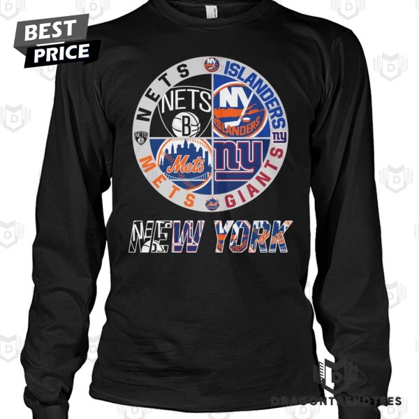 Brooklyn Nets x New York Mets x New York Giants x New York Islanders Unisex T-Shirt