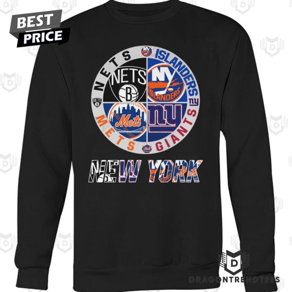 Brooklyn Nets x New York Mets x New York Giants x New York Islanders Unisex T-Shirt