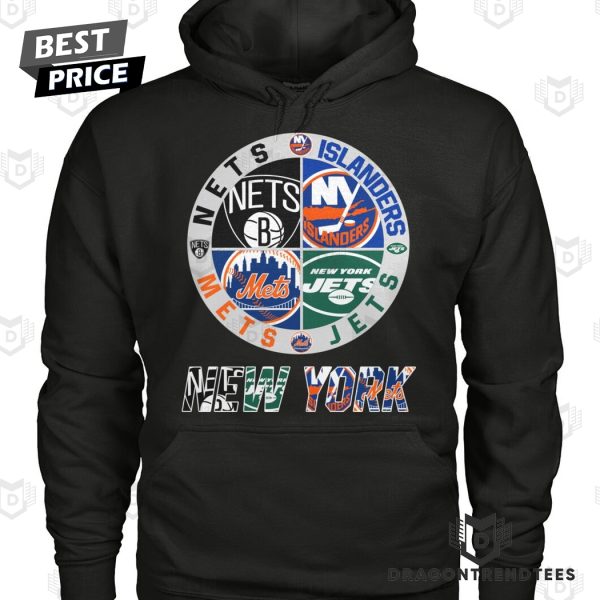 Brooklyn Nets x New York Mets x New York Jets x New York Islanders Unisex T-Shirt