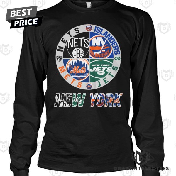 Brooklyn Nets x New York Mets x New York Jets x New York Islanders Unisex T-Shirt