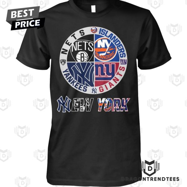 Brooklyn Nets x New York Yankees x New York Giants x New York Islanders Unisex T-Shirt