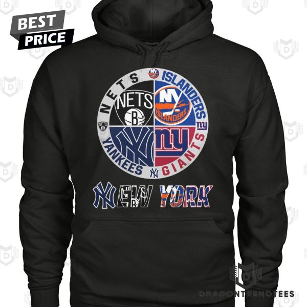 Brooklyn Nets x New York Yankees x New York Giants x New York Islanders Unisex T-Shirt