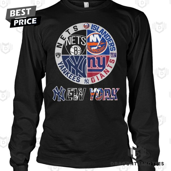 Brooklyn Nets x New York Yankees x New York Giants x New York Islanders Unisex T-Shirt