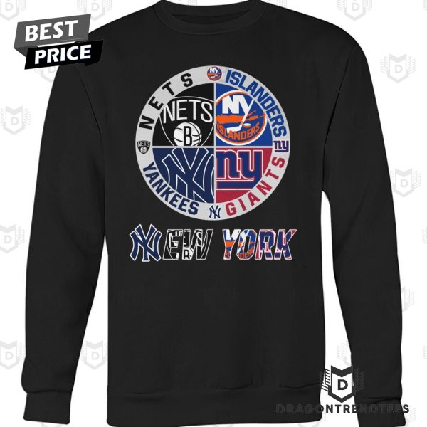 Brooklyn Nets x New York Yankees x New York Giants x New York Islanders Unisex T-Shirt