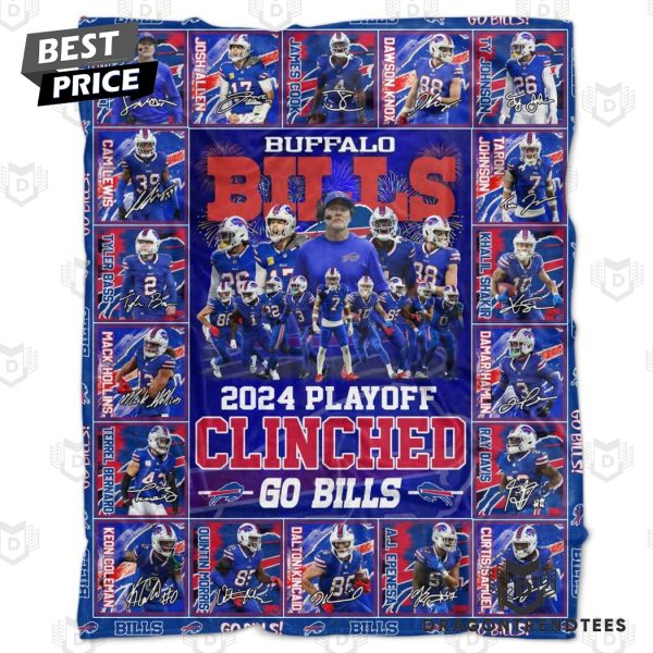 Buffalo Bills 2024 Playoff Clinched Go Bills Blanket