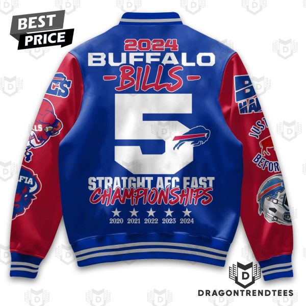 Buffalo Bills 2024 Straight Afc Fast Championship Baseball Jacket