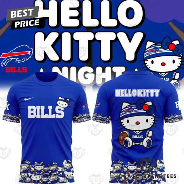 Buffalo Bills x Hello Kitty Logo 3D T-Shirt – Blue