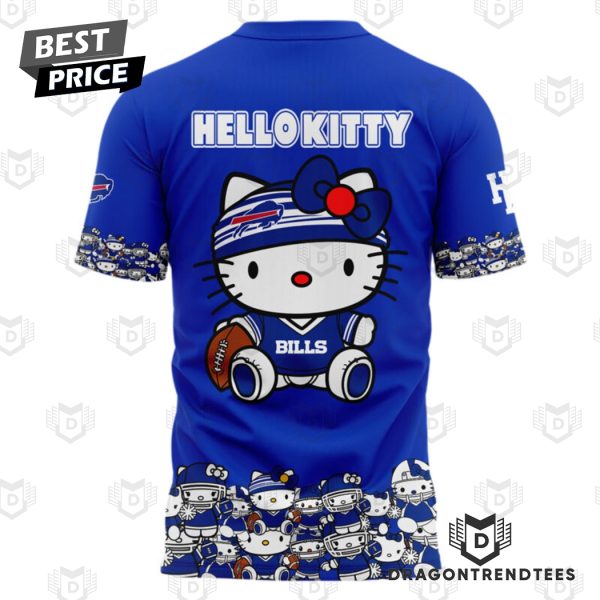 Buffalo Bills x Hello Kitty Logo 3D T-Shirt – Blue