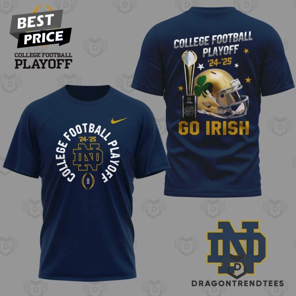 College Football Playoff 24-25 Notre Dame Fighting Irish 3D T-Shirt – Blue