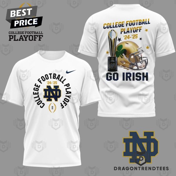 College Football Playoff 24-25 Notre Dame Fighting Irish 3D T-Shirt – White