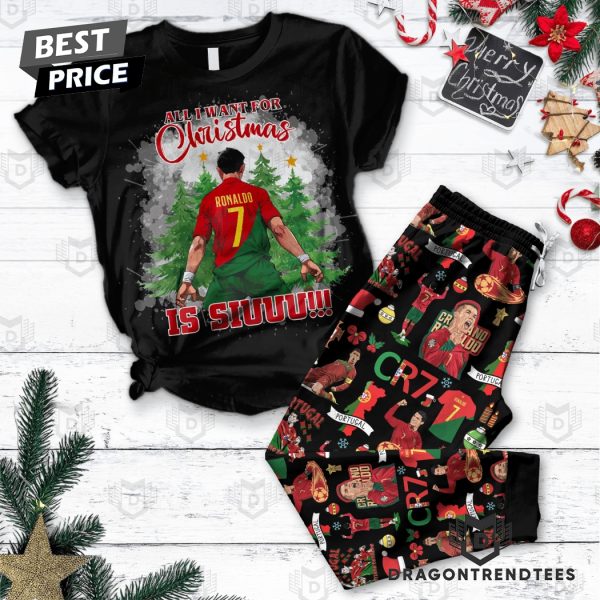 Cristiano Ronaldo – All I Want For ChristmasIs Siuuu Pajamas Set