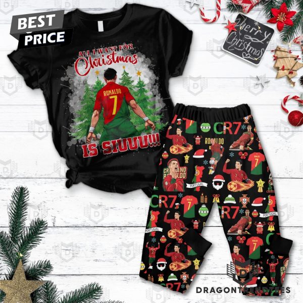 Cristiano Ronaldo – All I Want For ChristmasIs Siuuu Pajamas Set