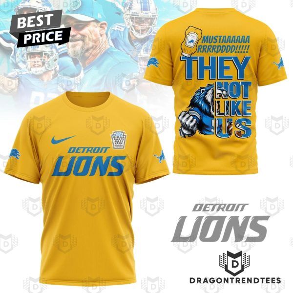 Detroit Lions Mustard They Not Like Us 3D T-Shirt