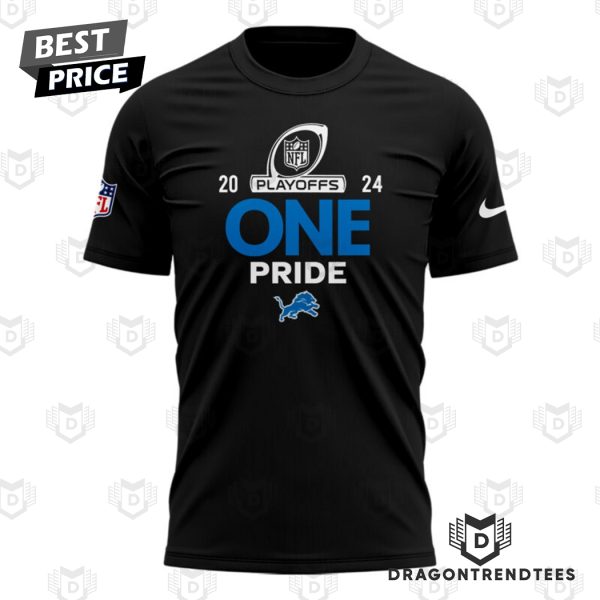 Detroit Lions Play Offs 2024 Black 3D T-Shirt