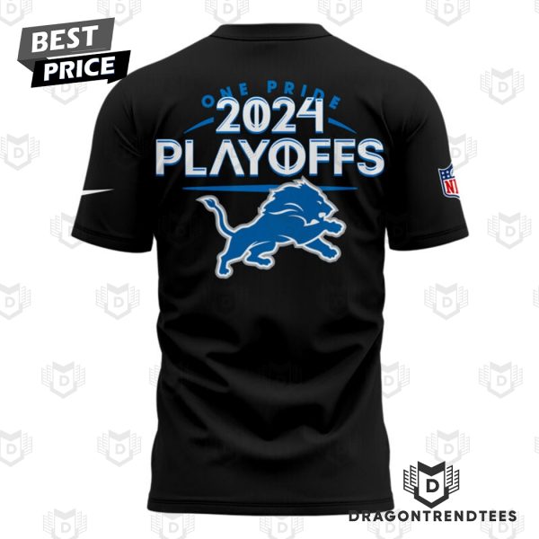 Detroit Lions Play Offs 2024 Black 3D T-Shirt