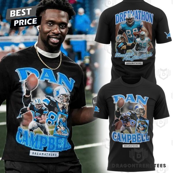 Detroit Lions Thankful For You Coahh Dan Campbell 3D T-Shirt