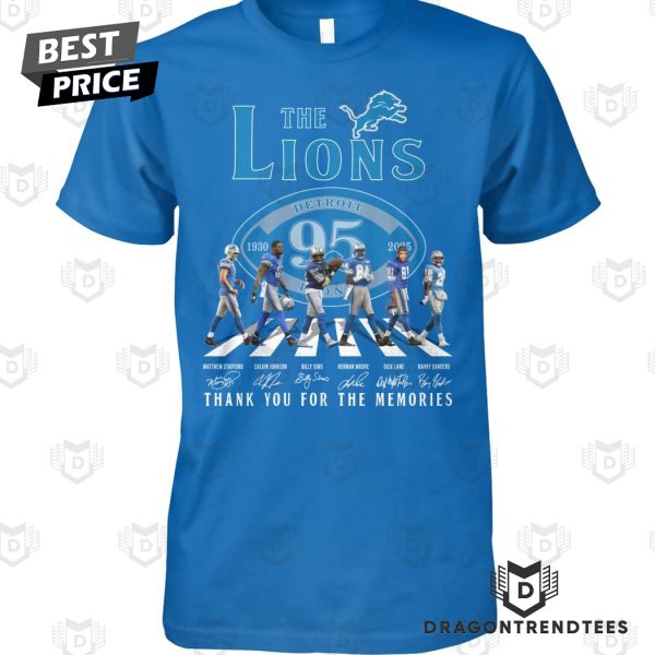 Detroit Lions – The Lions 95Year 1930-2025 Signature Thank You For The Memories Unisex T-Shirt