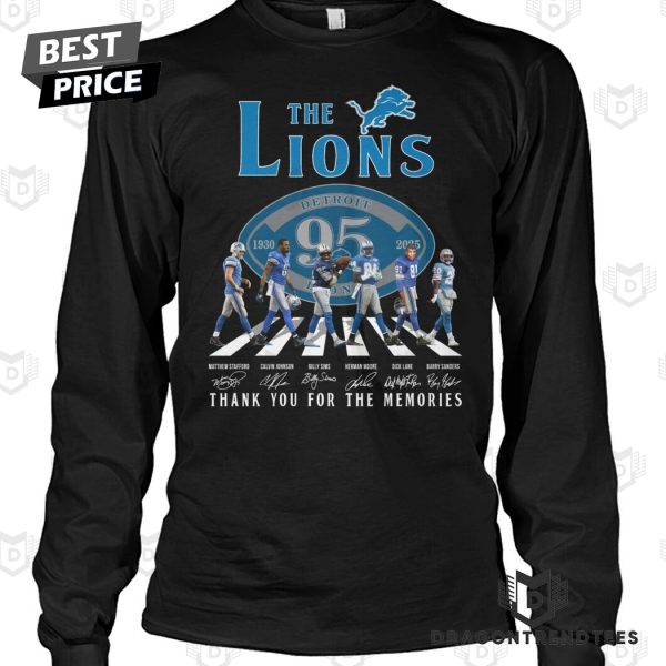 Detroit Lions – The Lions 95Year 1930-2025 Signature Thank You For The Memories Unisex T-Shirt