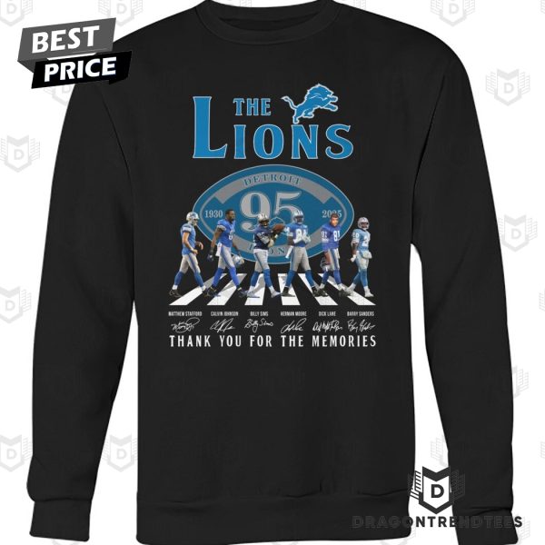 Detroit Lions – The Lions 95Year 1930-2025 Signature Thank You For The Memories Unisex T-Shirt