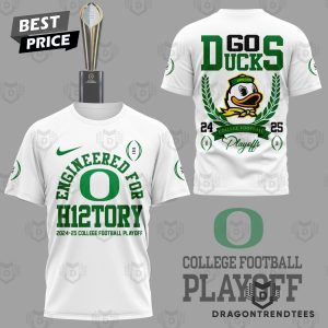 Oregon Ducks Engineered For H12tory College Football Playoff 3D T-Shirt