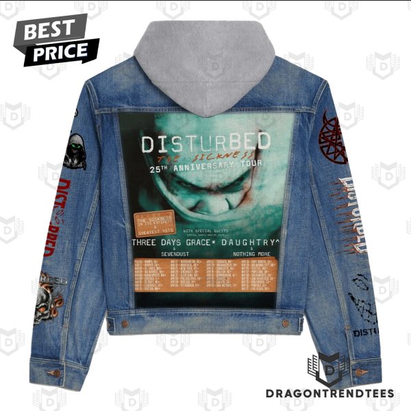 Disturbed -The Sickness 25th Anniversary Tour Hooded Denim Jacket