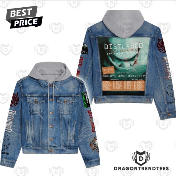 Disturbed -The Sickness 25th Anniversary Tour Hooded Denim Jacket