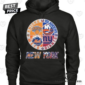 New York Knicks x New York Mets x New York Giants x New York Islanders Unisex T-Shirt