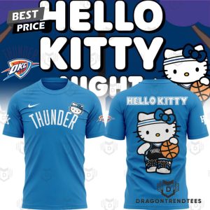 Oklahoma City Thunder Basketball x Hello Kitty 3D T-Shirt – Blue