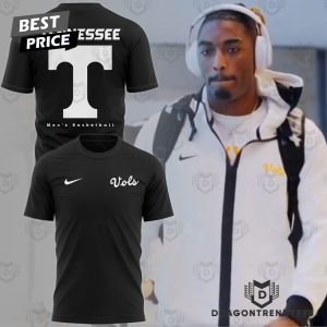 Tennessee Volunteers Men Basketball 3D T-Shirt – Black