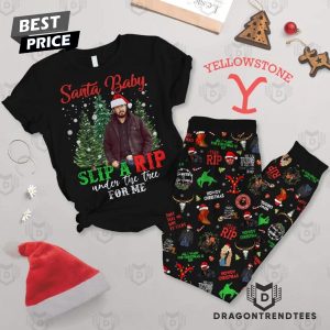 Yellowstone Santa Baby Slip A Rip Under The Tree For Me Pajamas Set