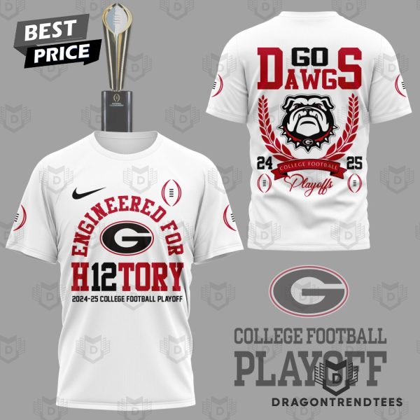 Georgia Bulldogs Engineered For H12tory College Football Playoff 3D T-Shirt