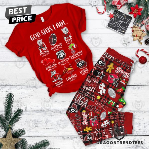 God Says I Am Georgia Bulldogs Pajamas Set