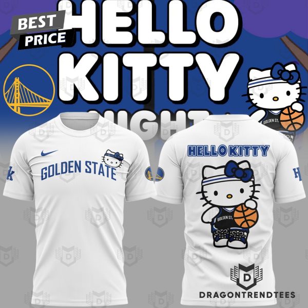 Golden State Warriors x Hello Kitty 3D T-Shirt – White