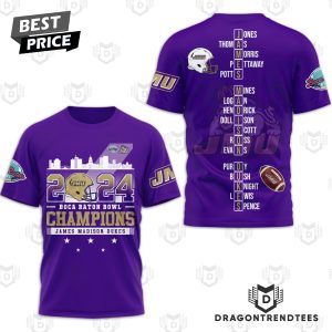 2024 Boca Raton Bowl Champions James Madison Dukes 3D T-Shirt