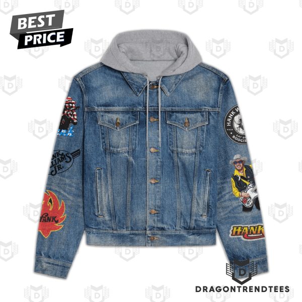 Hank Williams Jr – Why Do You Drink Hooded Denim Jacket