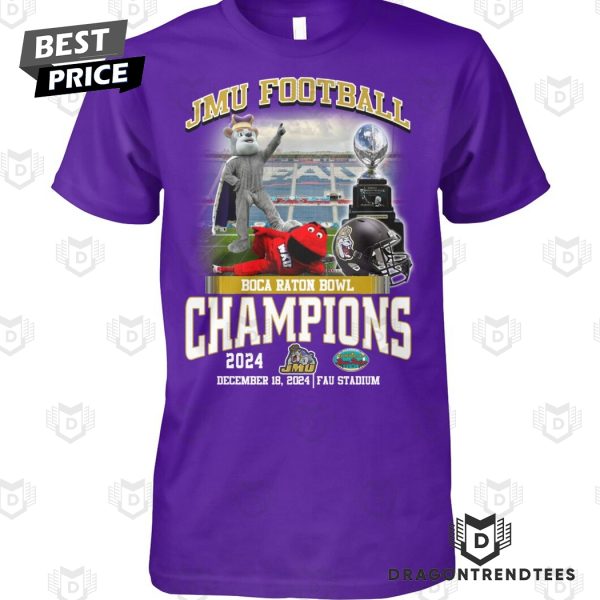 James Madison Dukes 2024 Boca Raton Bowl Champions Unisex T-Shirt