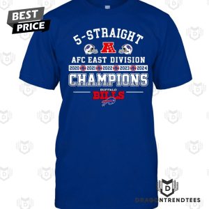 2024 Buffalo Bills 5 Traight AFC East Championships Buffalo Bills Unisex T-Shirt