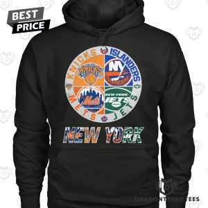 New York Knicks x New York Mets x New York Jets x New York Islanders Unisex T-Shirt