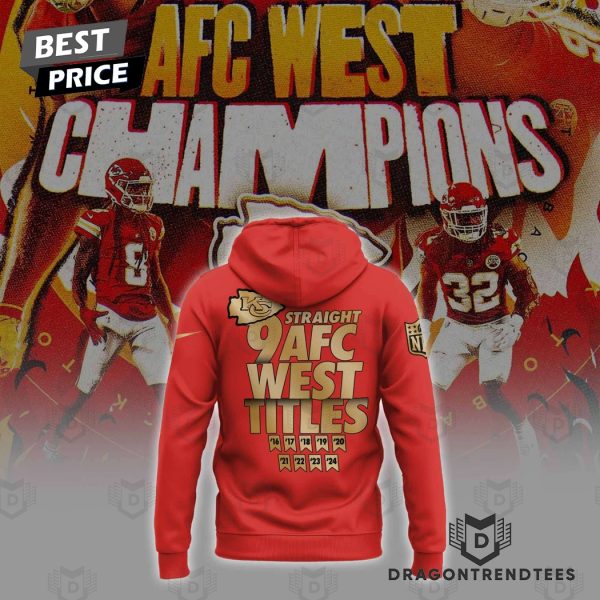 Kansas City Chiefs Champions Straight 9 AFC West Titles Hoodie