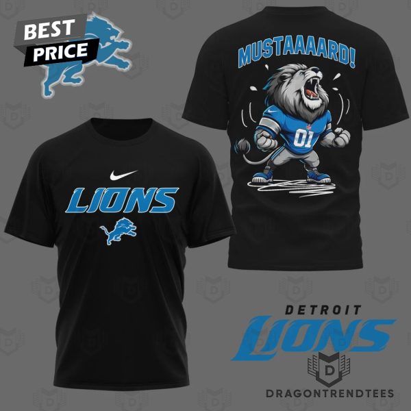 Kendrick Lamar Mustard x Detroit Lions 3D T-Shirt – Black