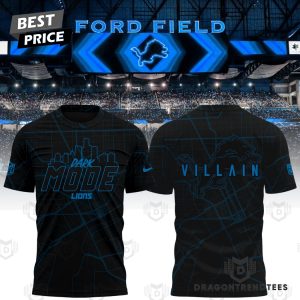 Detroit Lions Back In Black Design 3D T-Shirt