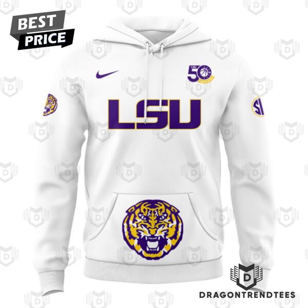 LSU Tigers Women Basketball Logo Hoodie – White