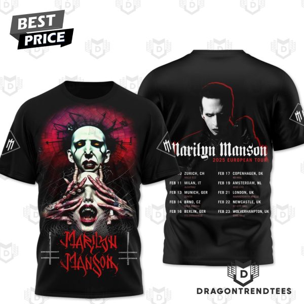 Marilyn Manson 2025 European Tour 3D T-Shirt