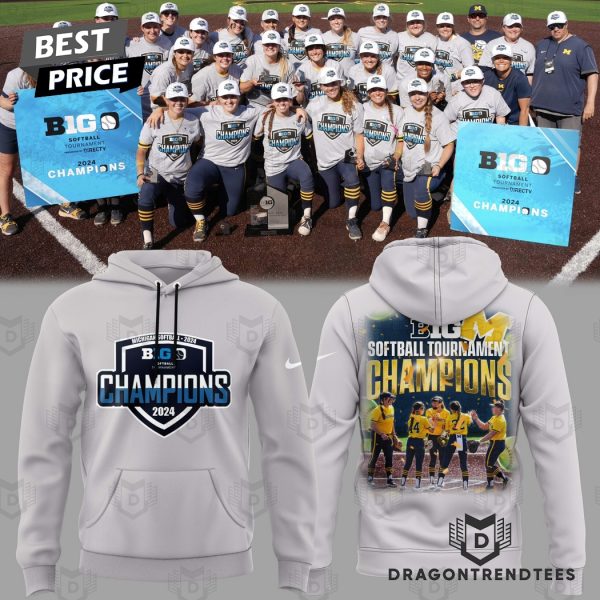 Michigan Wolverines 2024 B10 Softball Tournament Champs Hoodie