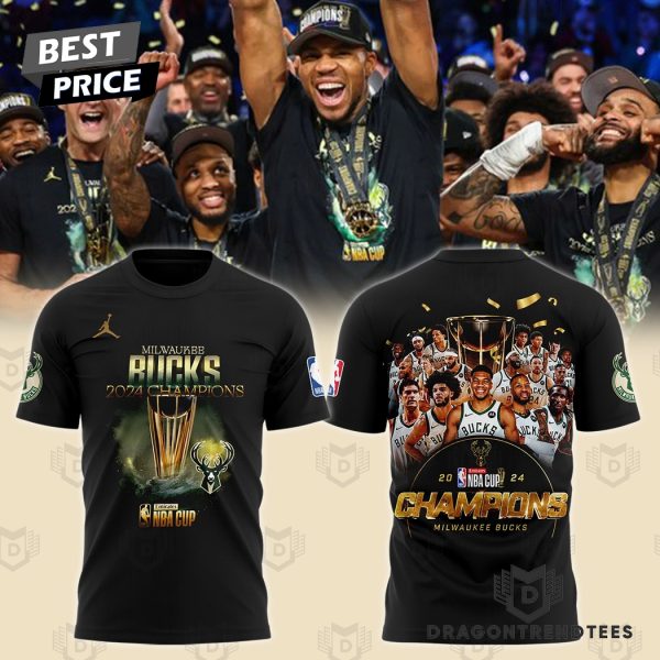 Milwaukee Bucks 2024 NBA In Season Tournament Champions 3D T-Shirt