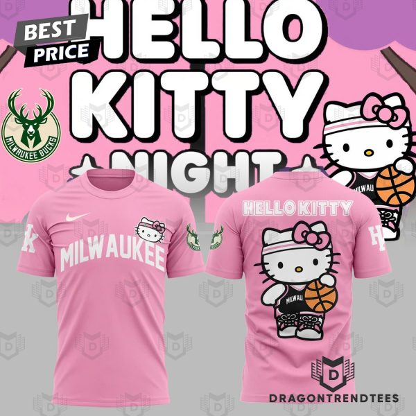 Milwaukee Bucks x Hello Kitty Pink 3D T-Shirt