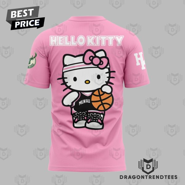 Milwaukee Bucks x Hello Kitty Pink 3D T-Shirt