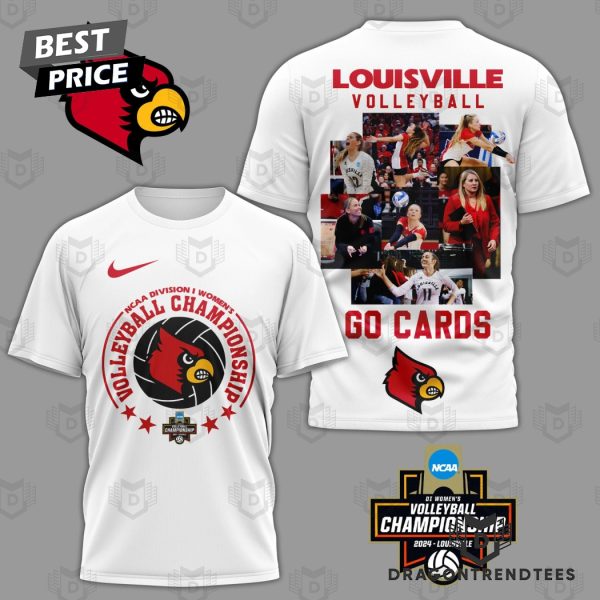 NCAA Division I Women Louisville Volleyball Go Cards 3D T-Shirt