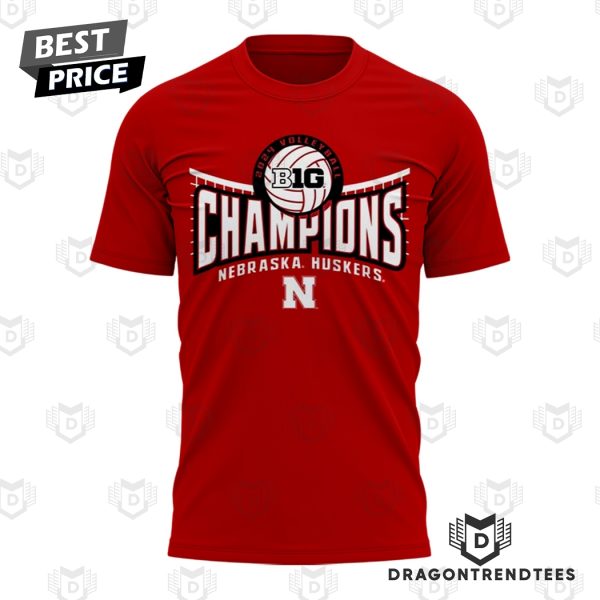 Nebraska Huskers 2024 Big Ten Back-to-Back Women Volleyball Regular Season Champions 3D T-Shirt